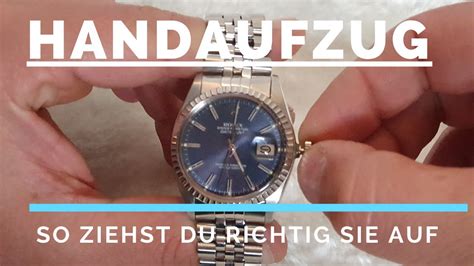 rolex aufziehen